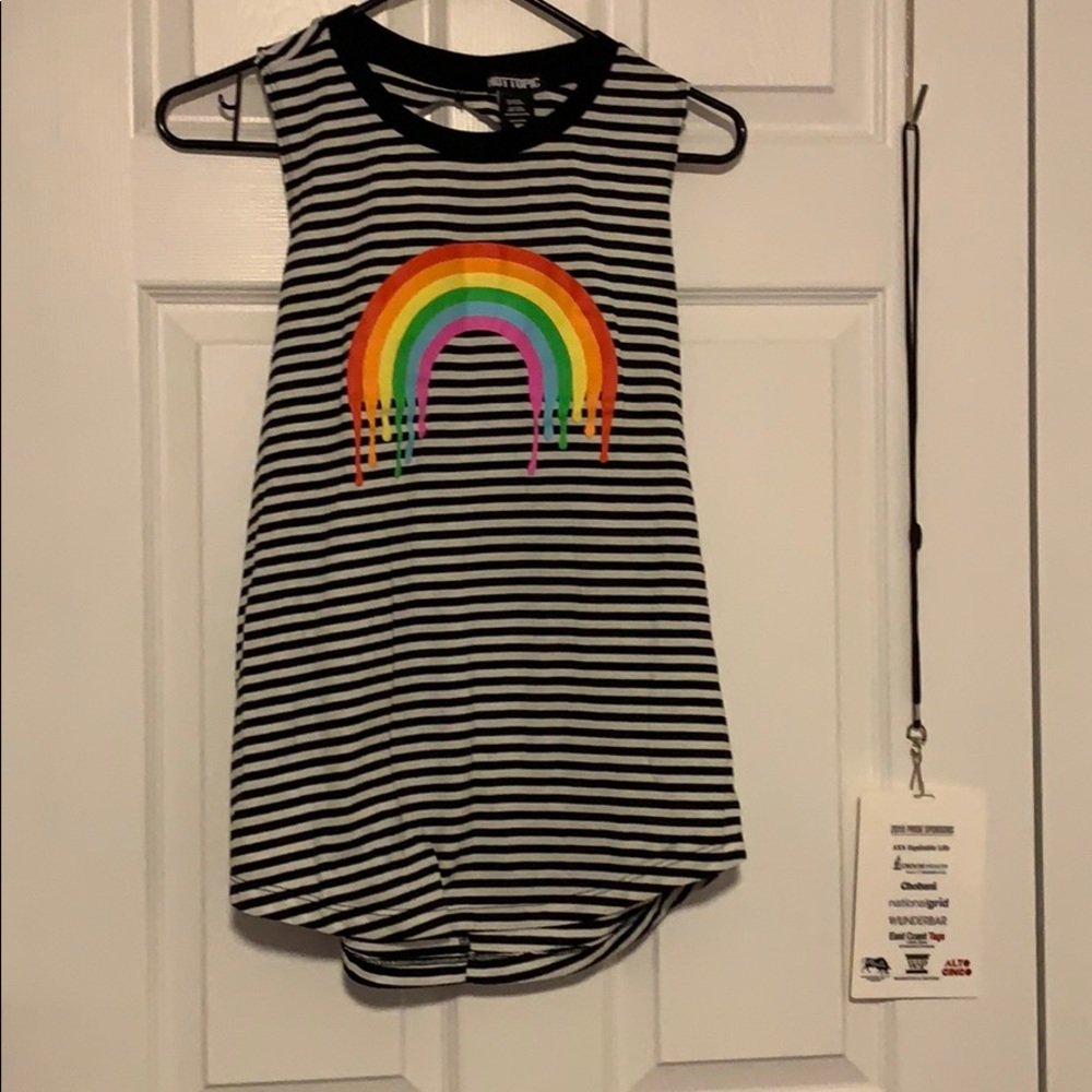 Black and white striped tank top